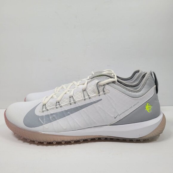 Nike Alpha Huarache 7 Pro TF Lax Men's White Gray Shoes CJ0235-101 US Sz 11.5 - Picture 4 of 10